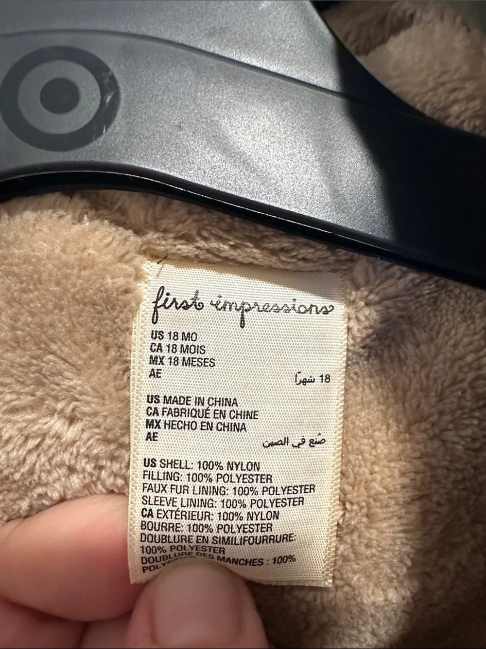 First Impressions Olive Green Quilted Footed One-Piece with Hood
